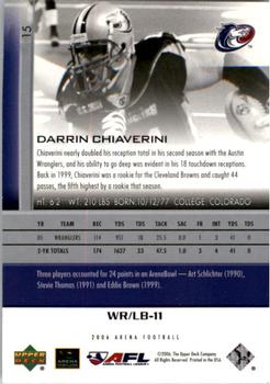 2006 Upper Deck AFL #15 Darrin Chiaverini Back