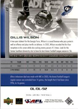 2006 Upper Deck AFL #49 Gillis Wilson Back