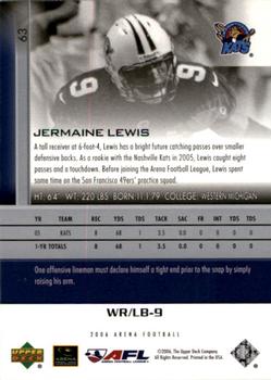 2006 Upper Deck AFL #63 Jermaine Lewis Back