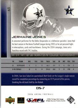 2006 Upper Deck AFL #65 Jermaine Jones Back