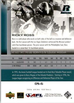 2006 Upper Deck AFL #93 Ricky Ross Back