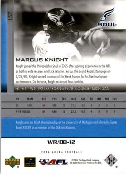 2006 Upper Deck AFL #157 Marcus Knight Back