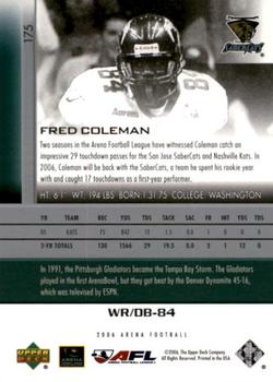 2006 Upper Deck AFL #175 Fred Coleman Back