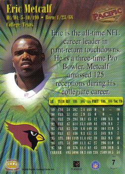 1998 Pacific #7 Eric Metcalf Back