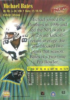 1998 Pacific #63 Michael Bates Back