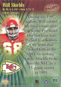 1998 Pacific #212 Will Shields Back