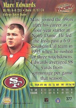 1998 Pacific #377 Marc Edwards Back