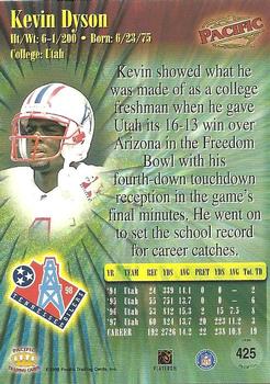 1998 Pacific #425 Kevin Dyson Back