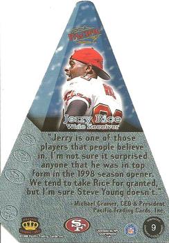 1998 Pacific - Cramer's Choice Awards #9 Jerry Rice Back