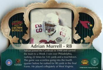 1998 Pacific Crown Royale #3 Adrian Murrell Back