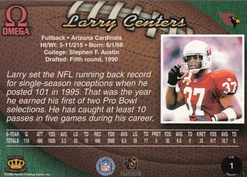 1998 Pacific Omega #1 Larry Centers Back
