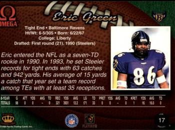 1998 Pacific Omega #17 Eric Green Back