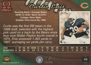 1998 Pacific Omega #43 Curtis Enis Back