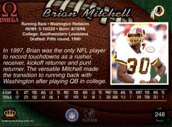1998 Pacific Omega #248 Brian Mitchell Back