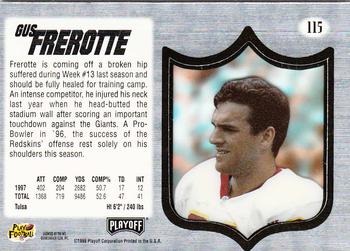 1998 Playoff Absolute SSD Hobby #115 Gus Frerotte Back