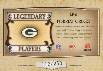 2007 Donruss Classics - Legendary Players Silver #LP-6 Forrest Gregg Back