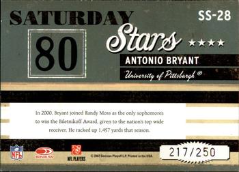 2007 Donruss Classics - Saturday Stars Silver #SS-28 Antonio Bryant Back