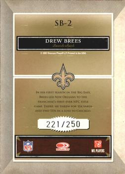2007 Donruss Classics - Sunday's Best Silver #SB-2 Drew Brees Back
