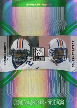 2007 Donruss Elite - College Ties Green #CT-15 Ronnie Brown / Courtney Taylor Front