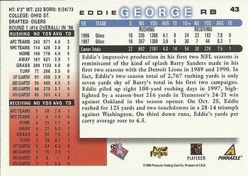 1998 Score #43 Eddie George Back