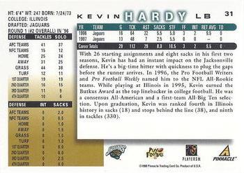 1998 Score #31 Kevin Hardy Back
