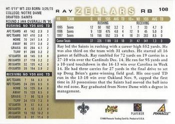 1998 Score #108 Ray Zellars Back