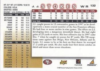 1998 Score #132 J.J. Stokes Back