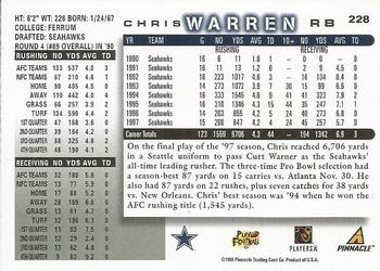 1998 Score #228 Chris Warren Back