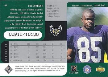 1998 SPx Finite #199 Pat Johnson Back