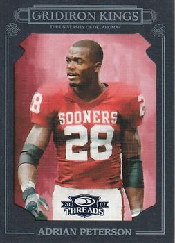 2007 Donruss Threads - College Gridiron Kings Framed Blue #CGK-11 Adrian Peterson Front