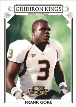 2007 Donruss Threads - College Gridiron Kings Gold #CGK-4 Frank Gore Front