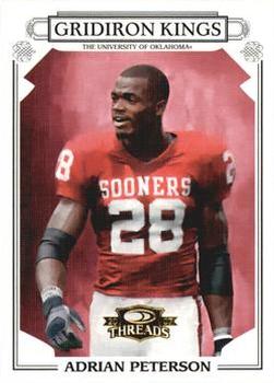2007 Donruss Threads - College Gridiron Kings Gold #CGK-11 Adrian Peterson Front