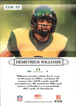 2007 Donruss Threads - College Gridiron Kings Gold #CGK-32 Demetrius Williams Back