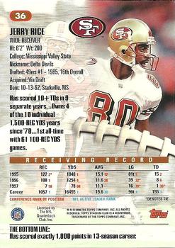 1998 Stadium Club #36 Jerry Rice Back