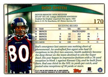 1998 Topps #170 Rod Smith Back