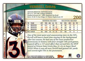1998 Topps #200 Terrell Davis Back