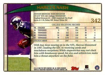 1998 Topps #342 Marcus Nash Back