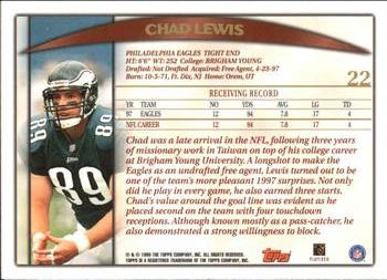 1998 Topps #22 Chad Lewis Back