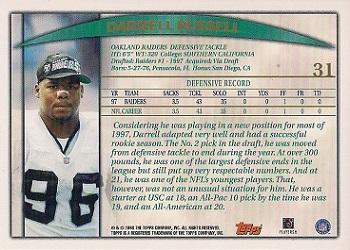 1998 Topps #31 Darrell Russell Back