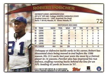 1998 Topps #72 Robert Porcher Back