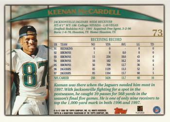 1998 Topps #73 Keenan McCardell Back
