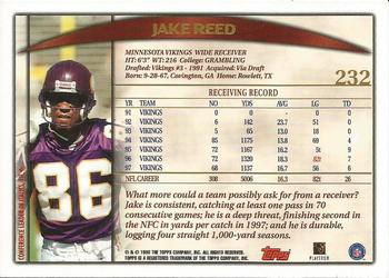 1998 Topps #232 Jake Reed Back