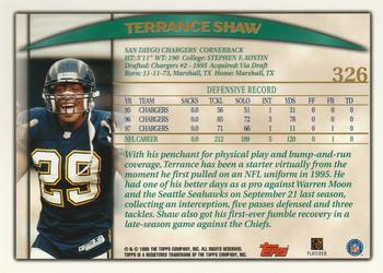 1998 Topps #326 Terrance Shaw Back