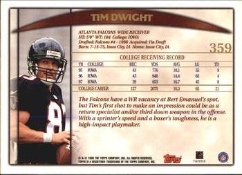 1998 Topps #359 Tim Dwight Back