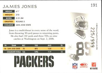 2007 Donruss Threads - Retail Rookies #191 James Jones Back