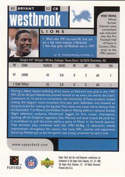 1998 UD Choice #62 Bryant Westbrook Back