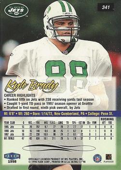 1998 Ultra #341 Kyle Brady Back