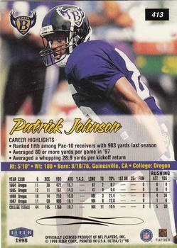 1998 Ultra #413 Pat Johnson Back