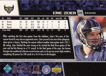 1998 Upper Deck #61 Eric Zeier Back