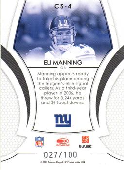 2007 Leaf Certified Materials - Certified Skills Blue #CS-4 Eli Manning Back